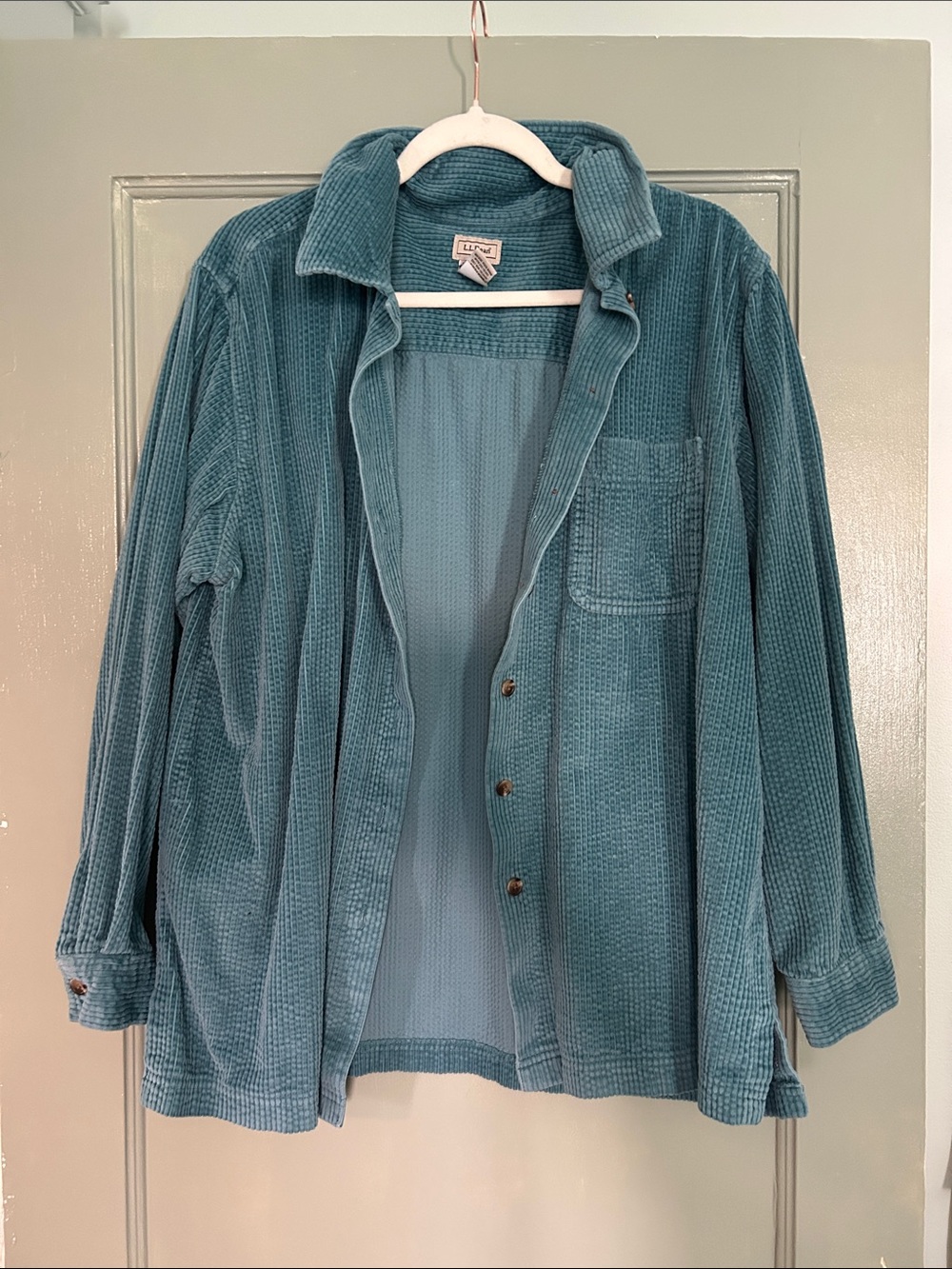 L.L. Bean Teal Corduroy Shirt Jacket
